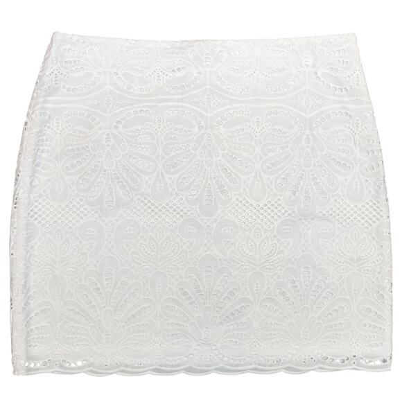 Talbots Skirt Cottage Romantic Eyelet Boho Feminine Lace Ethereal Fairy White 1X - Picture 5 of 5